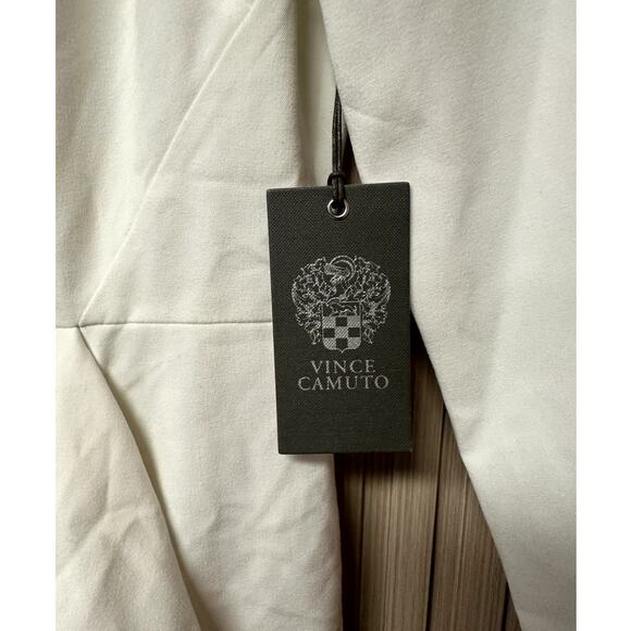 Vince Camuto Angled Ruffle Sheath Dress In Ivory Size 2 VC9M9272 - Picture 6 of 9